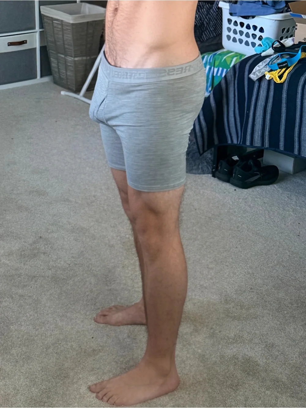 Men's Express Light Gray Performance Boxer Briefs XL